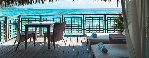 Hilton Moorea - Terrasse bungalow sur pilotis